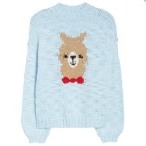 MAKE + MODEL Sweater BLUE OMPHALODES LLAMA